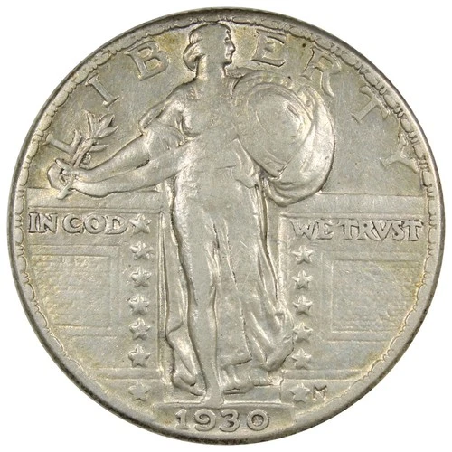 1930-P Standing Liberty Quarter XF+ EXTRA FINE DETAILS Cleaned A2983