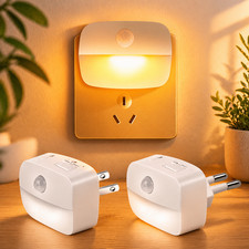 LED Night Light Motion Sensor Plug In Wall Lamp Bedroom Hallway Light