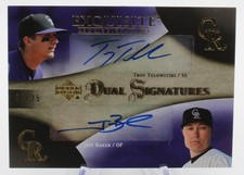 2007 Upper Deck Exquisite Rookie Signatures Tulowitzki/Baker EDS-TB 05/25 Auto