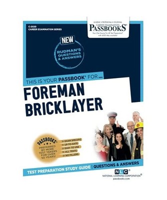 Foreman Bricklayer [C-2020]: Passbooks Study Guide Volume 2020, National Learnin
