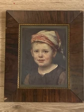 Antique Chromolithograph Portrait of a Young Boy – 19th Century