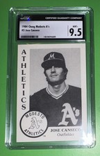 CGC 9.5 1984 Jose Canseco Chong Modesto HOLY GRAIL CARD POP 1 OAKLAND A’S Tough