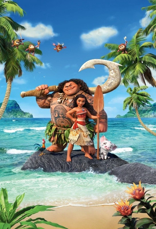 Moana Backdrop Girls Princess Birthday Party Hawaii Photo Background Banner - Image 2 of 4