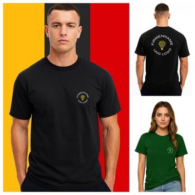 T-Shirt mit Firmenlogo & Name   100% Baumwolle   Eigener Druck