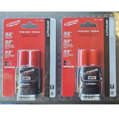 2Pack 12V For Milwaukee M12 M12B3 LITHIUM Cordless 3.5Ah Battery 48-11-2401 2440