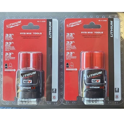 MARKENLOS 2X Für Milwaukee Original M12 Akku XC 3,5 Ah Lithium 12V 48-11-2460 M12B5 M12B6