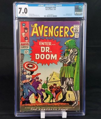 Avengers #25 CGC 7.0 1st Avengers vs. Doctor Doom Kirby Cover Marvel Comics 1966