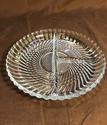 Indiana glass three section dish