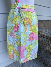 Vintage 1970s Lilly Pulitzer Lion, Koala, Giraffe wrap Novelty Print Skirt 4