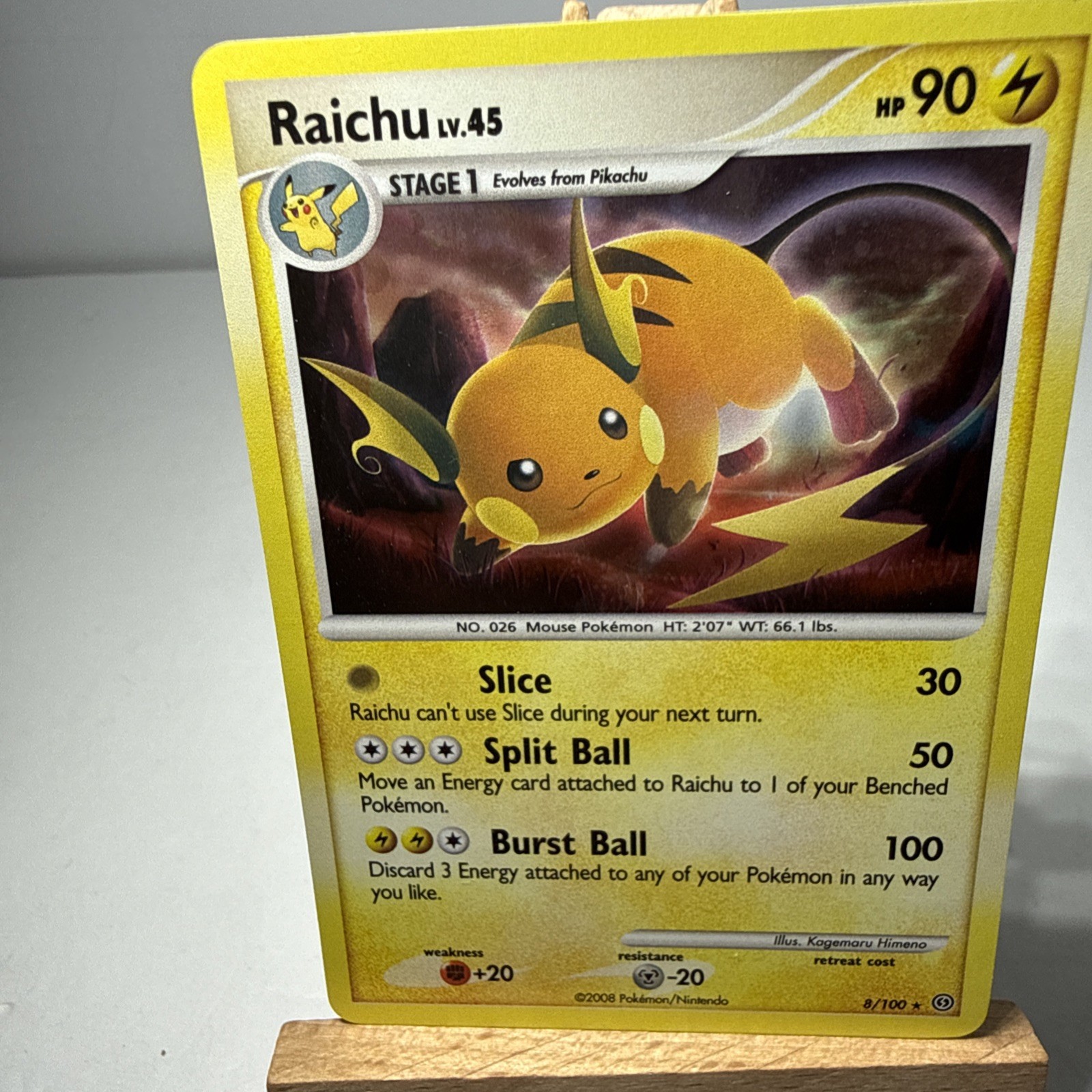 Pokémon Raichu 8/100 Stormfront Holo LP