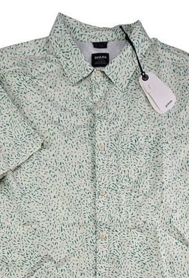 prAna Los Sol Shirt Medium Chalk Sharktooth Short Sleeve Button