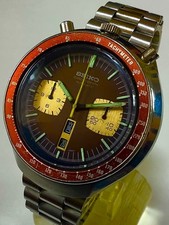 Seiko Sports Chronograph 6138 0040 Vintage Watch with Yellow Hands Seiko