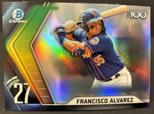 2022 Bowman Chrome Scouts Top 100 Francisco Alvarez Rookie Card #BTP-27 Mets RC. rookie card picture