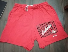Women's Shorts Medium Vintage Nebraska Huskers Red Elastic Waist Drawstring 80's