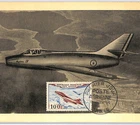 FRANCE MAXI CARD 100f FDC 1954 *MYSTERE IV* Air Mail Paris JET AEROPLANE WQ121