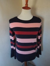 Women's LOFT OUTLET Striped Knit Blue Red Pink Sweater XS
