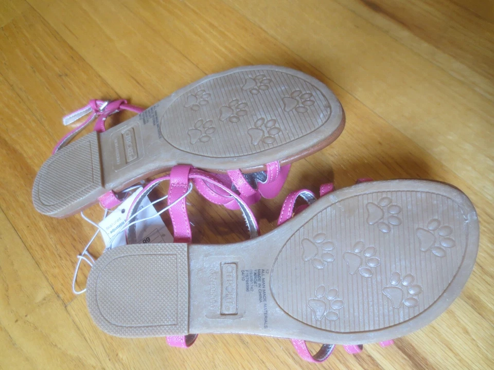 Sandalias CHEROKEE ROSA INTENSO IMITACIÓN CUERO FLORES CORREA NUEVAS CON ETIQUETAS 12 Foto 4 de 4