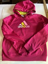 Adidas Sweatshirt Youth Large Pink Pull Over Hoodie Kangaroo Pocket PLEASE READ