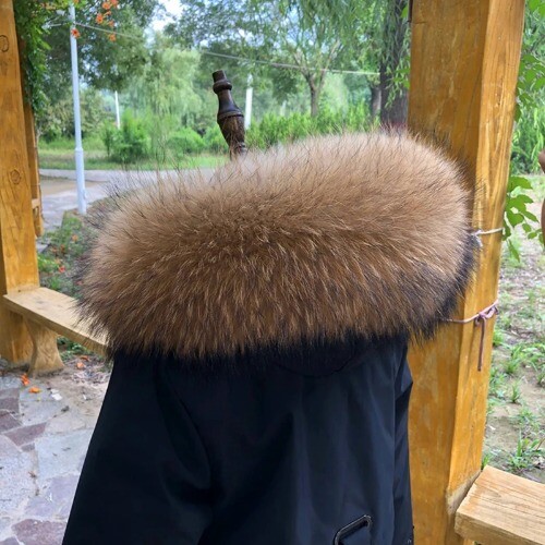 Real Fur Collar Luxery Scarf Furry Neck Fluffy Shawl Fur Trim Coat Hood Scarves - Bild 4 von 41
