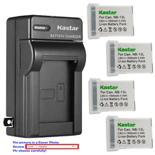 Kastar Battery AC Wall Charger for Canon NB-13L CB-2LH & PowerShot SX740 HS