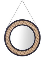 Wandspiegel Mit Breitem Rahmen Rattan NatüRlich Wienergeflecht Rund 70Cm Cambrai