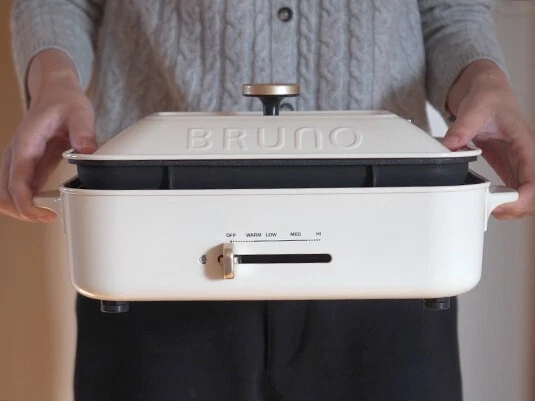 BRUNO Compact Hot Plate White BOE021-WH AC100W Flat / Takoyaki Plates Set New - Image 3 of 4