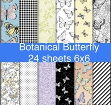 Stampin Up BOTANICAL BUTTERFLY Designer Series Paper DSP 24 sheets 6x6, 1/2 pack