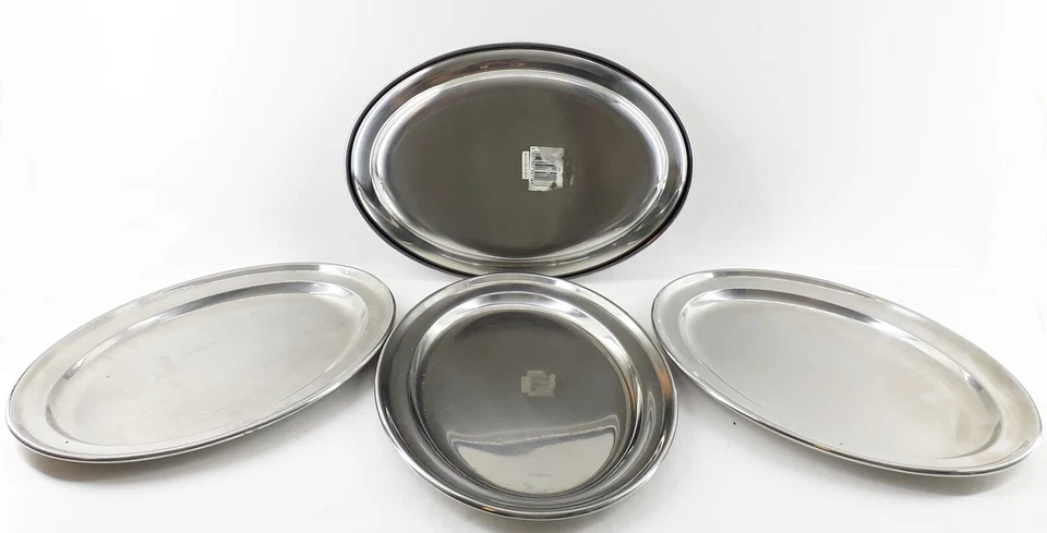 Edelstahl Serviertablett's " beram " 4 Stück oval Restaurant Vorlegeplatte  - Bild 2 von 4