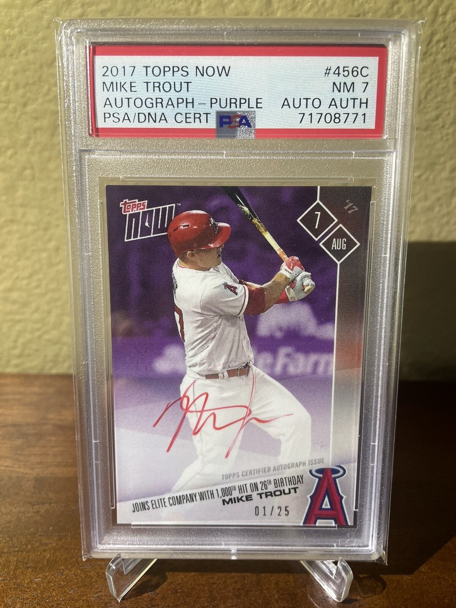 MIKE TROUT Autographed 1000th Career Hit 2017 Topps Now #456C 