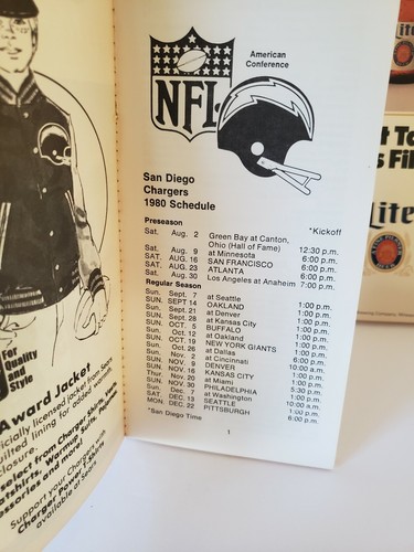 Chargers 1980 1981 1982 Media Guides Dan Fouts Era - Picture 9 of 12