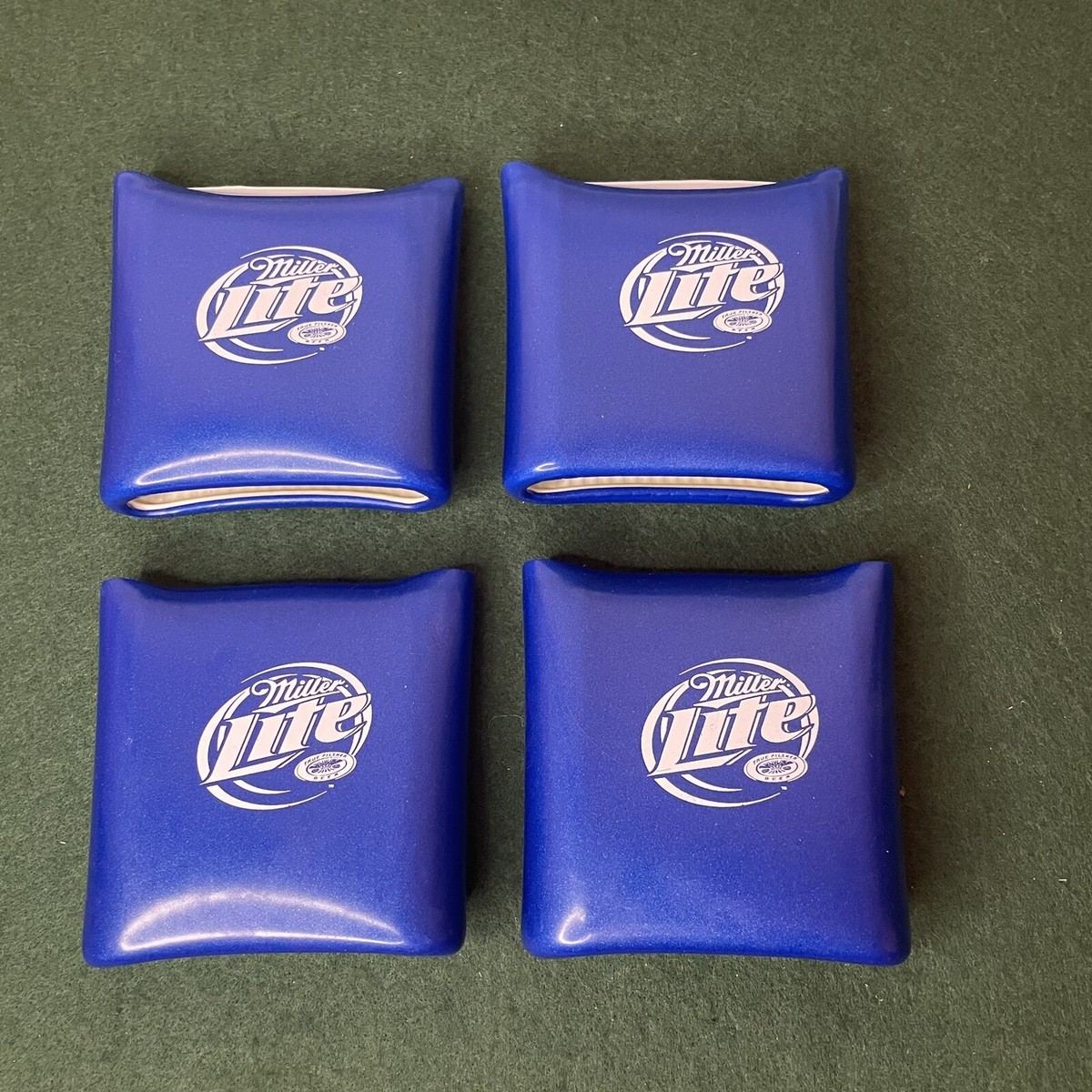 Vintage MILLER Lite Can Koozie Holder Cooler 80s Ribbed Rubber Set