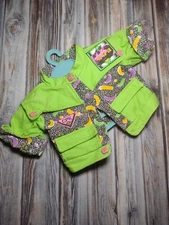 Vintage Hasbro Cabbage Patch Kids/Doll Clothes Neon Green Graphic Jacket 