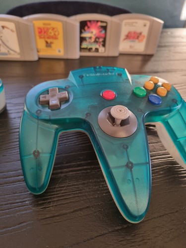 Nintend 64 Ice blue clear Console tested working With Games - Picture 4 of 7