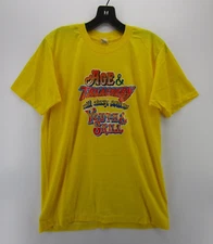VINTAGE Shirt Men Large Yellow Screen Stars 80s Graphic Queens New York Artist