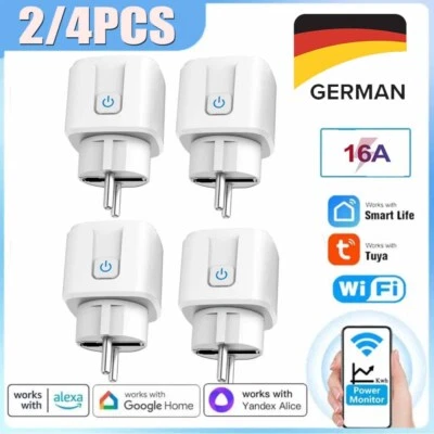 MARKENLOS 2/4x WiFi Steckdose Smart Life App Für Alexa Google Intelligente Socket EU Plug