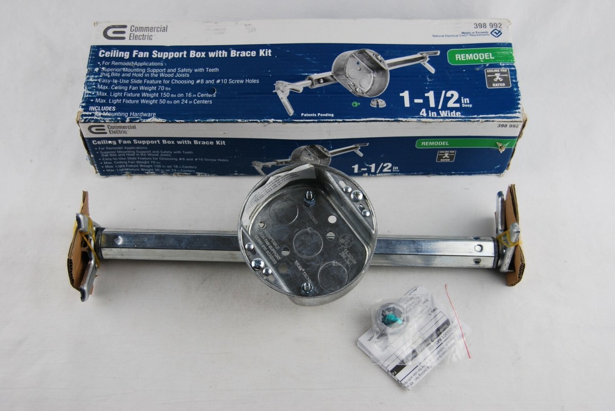 Ceiling Fan Support Box With Brace Kit Commercial Electric Shelly