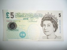 2002 MB68 SERIES ENGLAND 5 POUND BANKNOTE QFDS