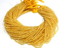 YELLOW SAPPHIRE ZIRCON RONDELLE FACETED 3MM GEMSTONE BEADS 12"INCH 1 STRAND