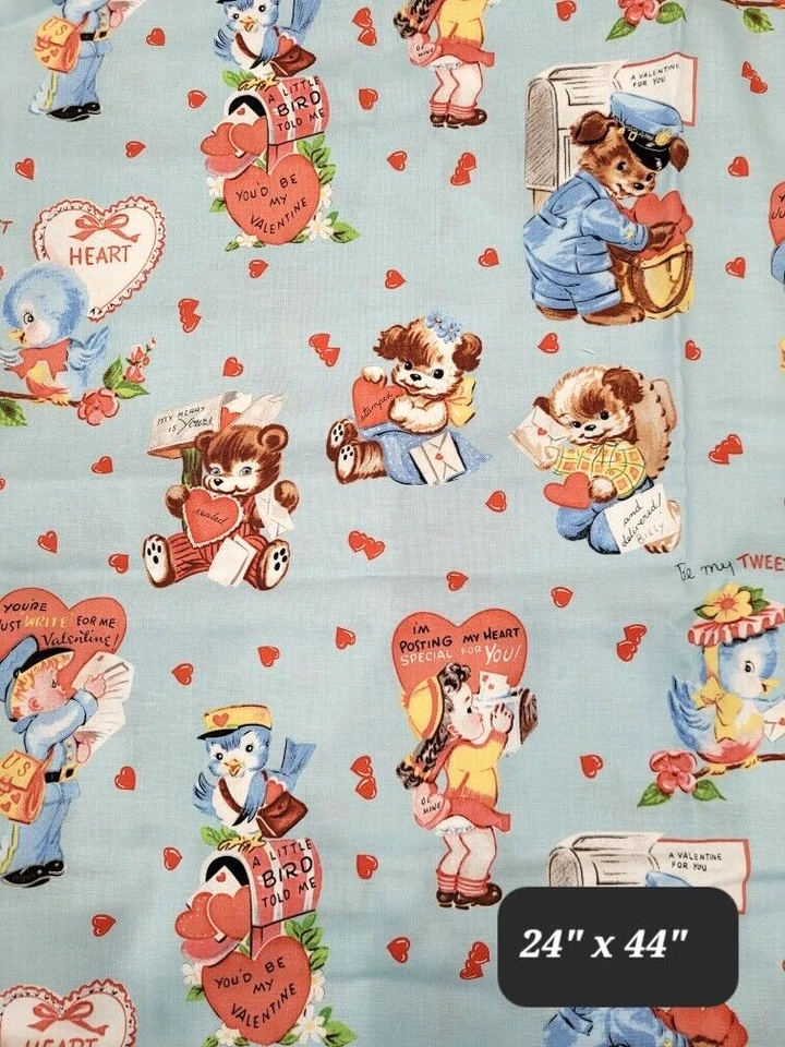 VALENTINE THEME - LOT OF 6.25 + YDS - Cute - Some Retro - Riley Blake and others - Image 2 of 4