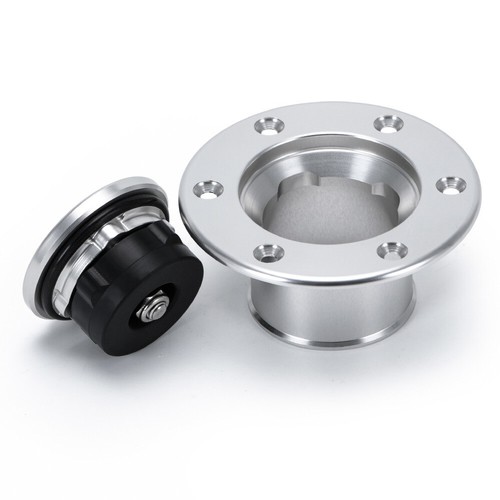 Stainless steel Fuel Filler Neck Up Gas Flush Mount Universal 6 Holes