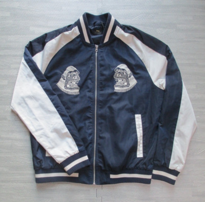 Edwin X Teide Souvenir Bomber Herren Medium Navy Blau Weiß Jacke Bündchen Spruch
