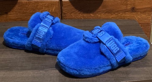 UGG Fluff It Men's Royal Blue Fluffy Fuzzy Slippers Shoes NEW size US 9 |  eBay