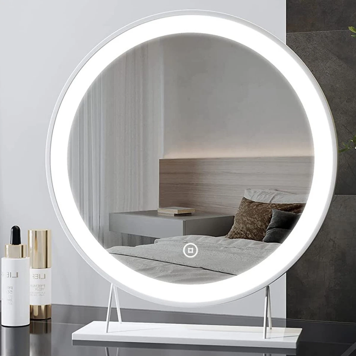 Round makeup best sale mirror with lights