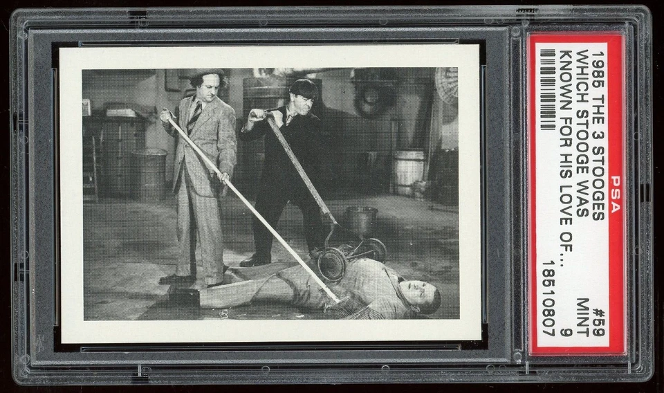 1985 FTCC The Three Stooges #59 Which Stooges was Known for His Love of PSA 9 - Image 3 of 4