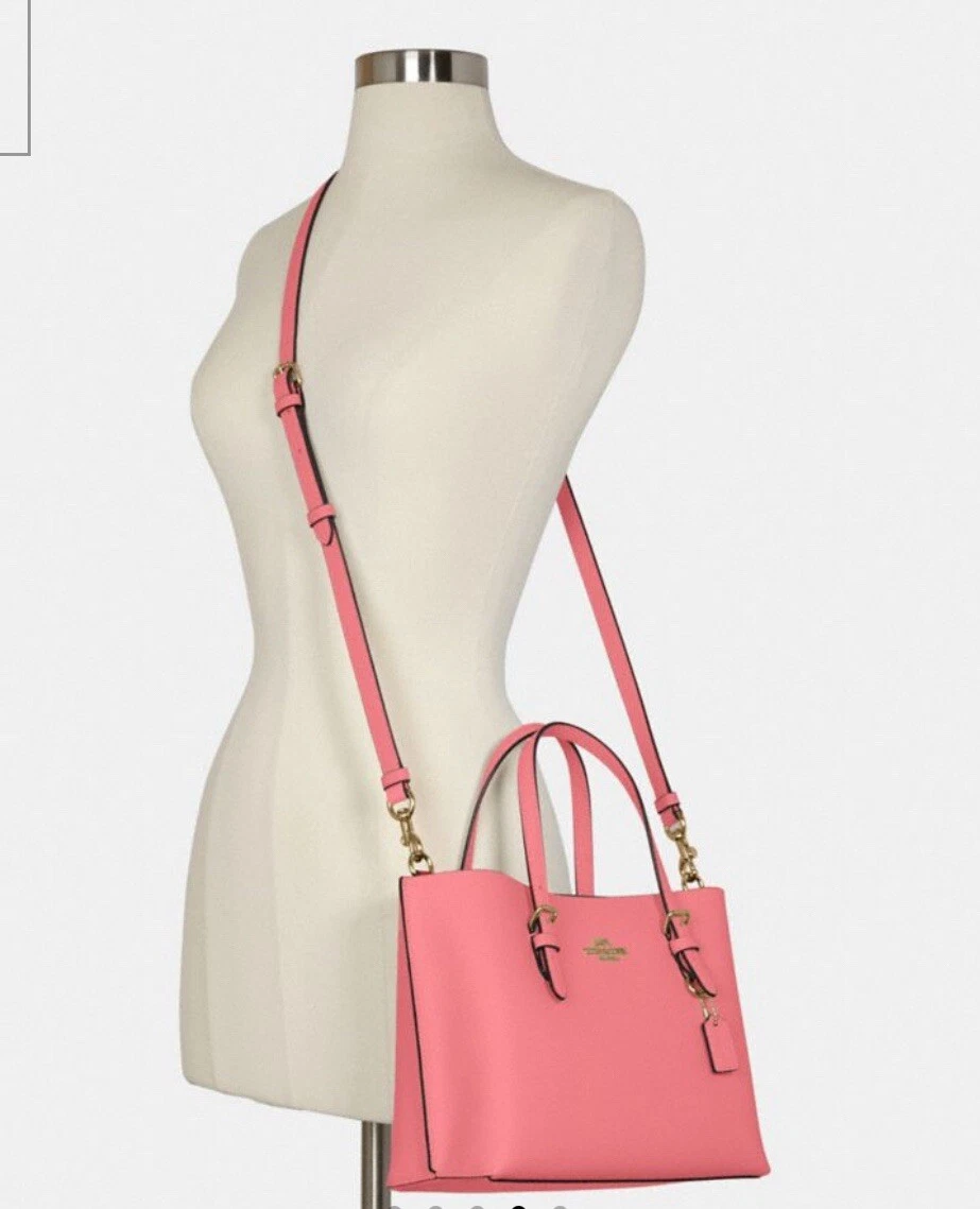Coach C4084 Mollie 25 borsa a tracolla in pelle rosa taffy nuova con etichette $325