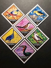 TIMBRE ARIQUE GUINÉE FAUNE OISEAUX ANIMAUX N°440/445 NEUF ** LUXE MNH 1971
