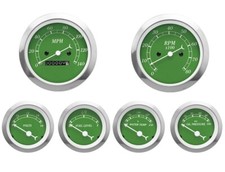 Motor Meter Racing Classic Green 6 Gauge Set Mechanical Speedometer Mph F Psi Motor Meter Racing Classic Green 6 Gauge Set Mechanical Speedometer Mph F Psi