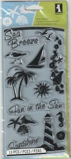 Inkadinkado Clear Rubberstamps COASTAL theme 13 pcs NEW 97521 FAST Fair ship