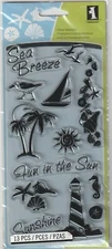 Inkadinkado Clear Rubberstamps COASTAL theme 13 pcs NEW! 97521 FAST Fair ship