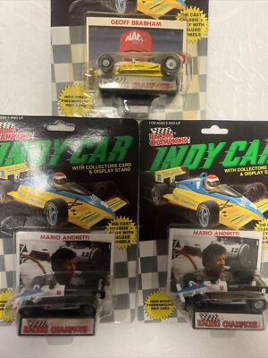 1989 Racing Champions Indy Car Mario Andretti w/Collector Card &Stand PLUS 3 lot